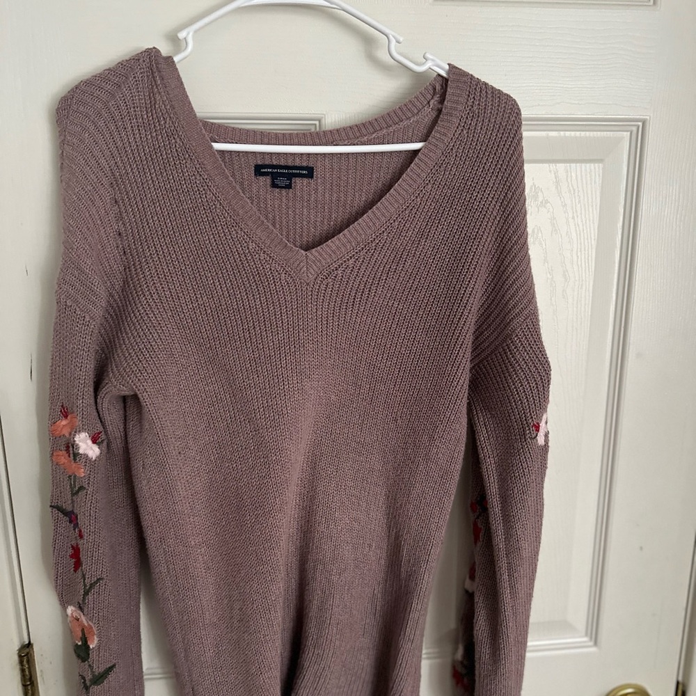 Embroidered V-Neck Sweater